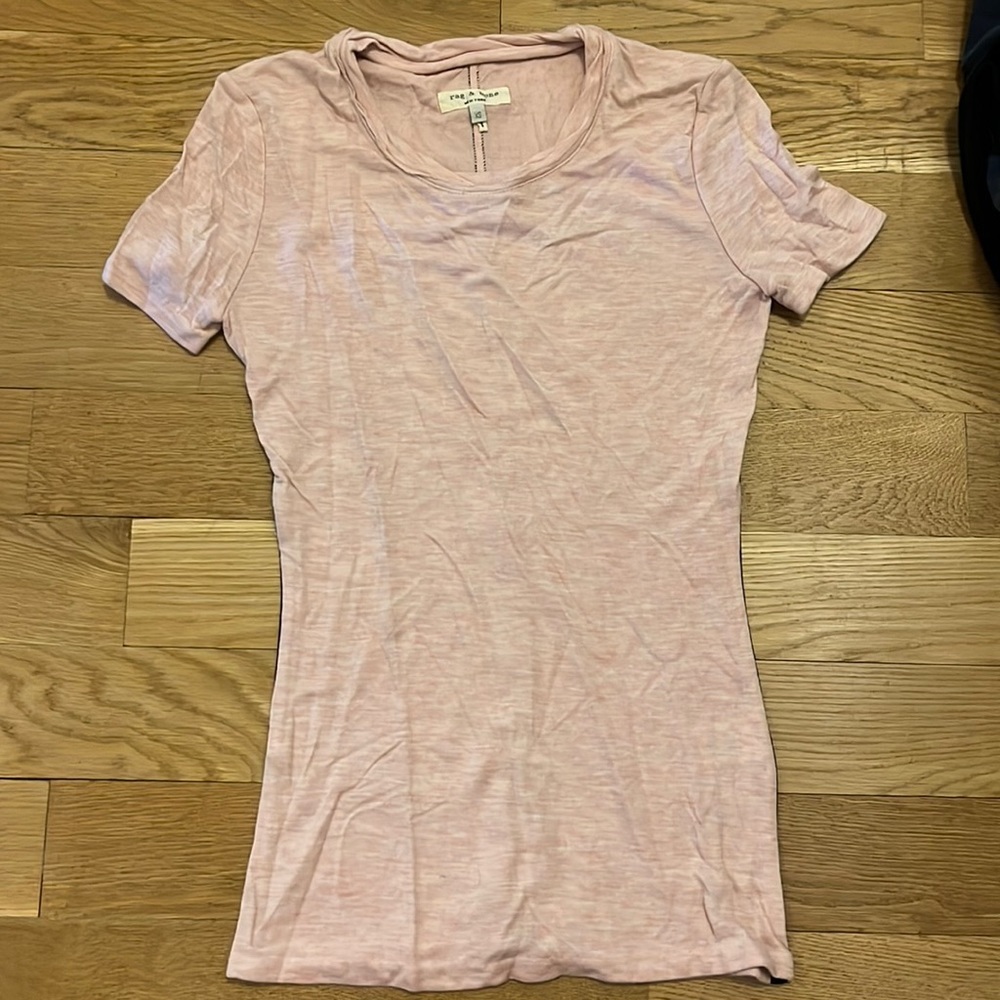 Rag & Bone pink tshirt with brown velvet lining